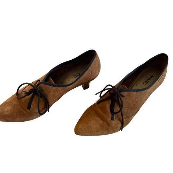 𝅺marc Art of Walking Lace Up Pumps Beige Suede Size 6.5 - Picture 3 of 6